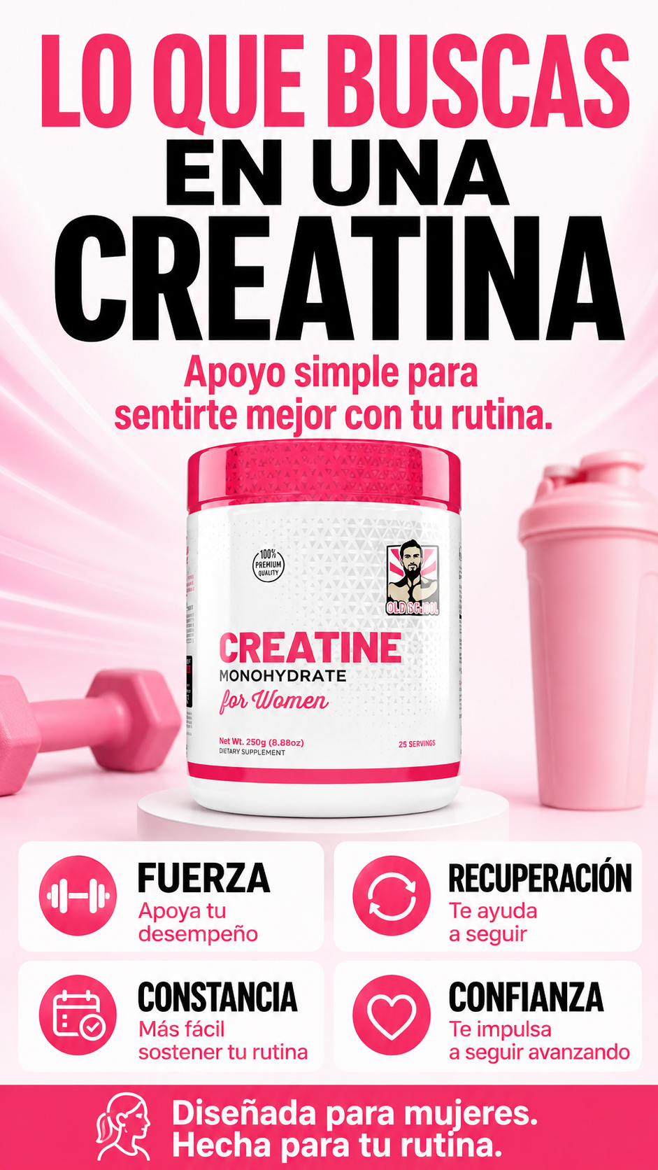 Creatina Monohydratada para Mujeres